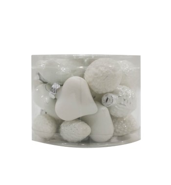 Decori Natalizi in Vetro Lucido e Opaco Conf. da 20 Pz