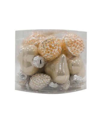 Decori Natalizi in Vetro Crema Perlato Conf. da 20 Pz