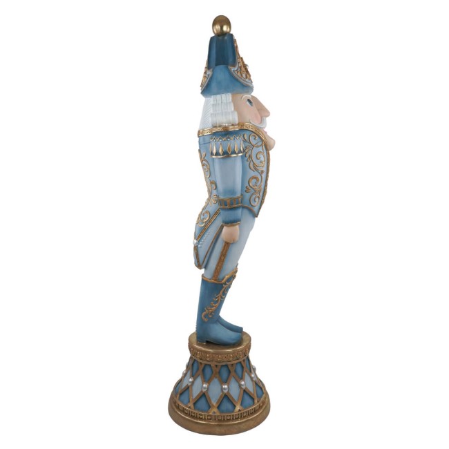 Schiaccianoci Natalizio Azzurro e Oro in Resina H.183,5 cm