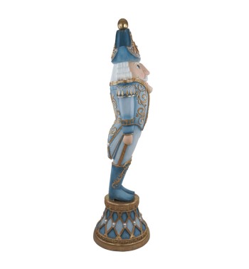 Schiaccianoci Natalizio Azzurro e Oro in Resina H.183,5 cm