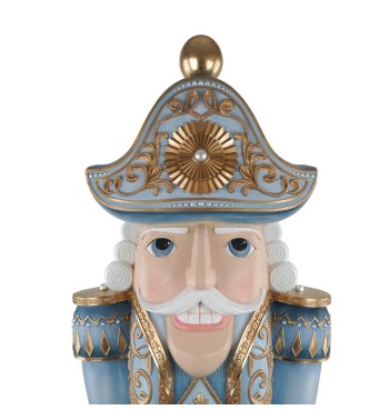 Schiaccianoci Natalizio Azzurro e Oro in Resina H.183,5 cm