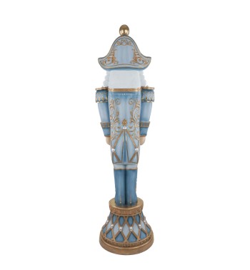 Schiaccianoci Natalizio Azzurro e Oro in Resina H.183,5 cm