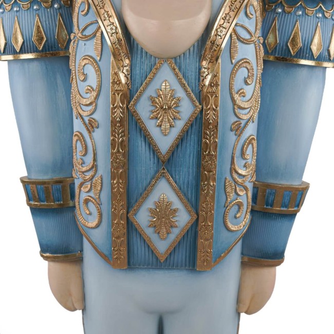 Schiaccianoci Natalizio Azzurro e Oro in Resina H.183,5 cm