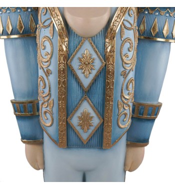 Schiaccianoci Natalizio Azzurro e Oro in Resina H.183,5 cm