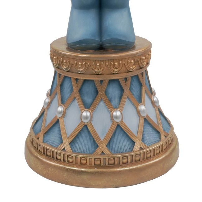 Schiaccianoci Natalizio Azzurro e Oro in Resina H.183,5 cm