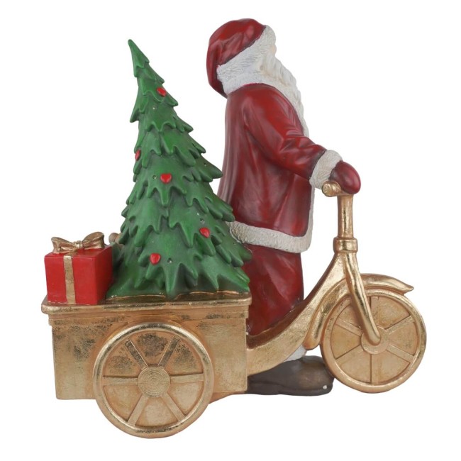 Babbo Natale con Bici in Resina H.47,5 cm