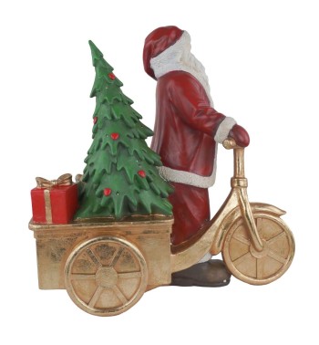 Babbo Natale con Bici in Resina H.47,5 cm