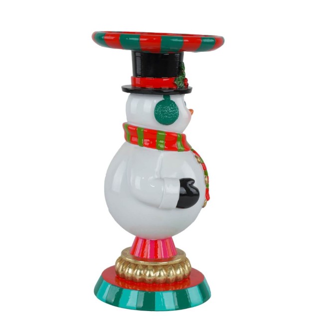 Candelabro Pupazzo di Neve in Resina H.22,9 cm