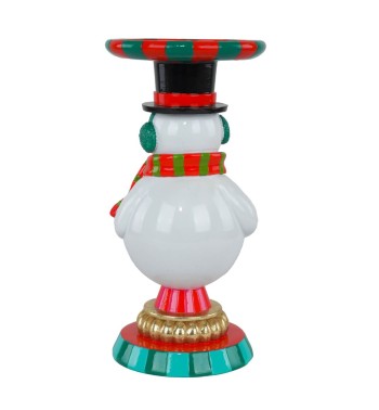 Candelabro Pupazzo di Neve in Resina H.22,9 cm