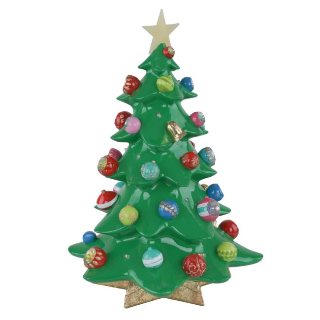 Alberello Natalizio in Resina con Luci e Musica H.46,2 cm