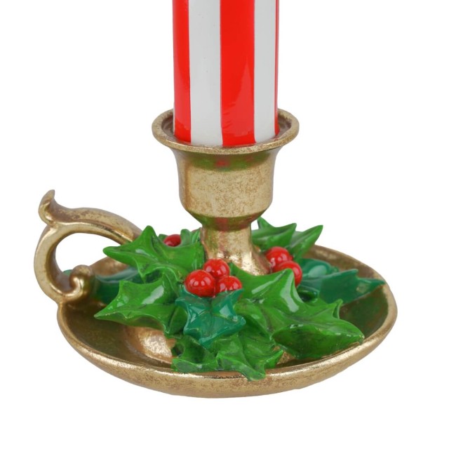 Candela Natalizia con Led in Resina H.37,5 cm