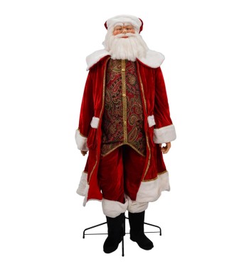 Babbo Natale su Stand con Abito Rosso H.180 cm