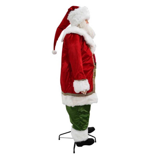 Babbo Natale su Stand con Abito Rosso e Verde H.170 cm