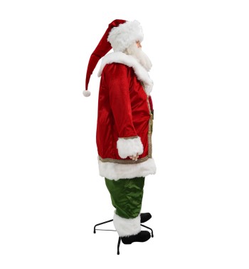 Babbo Natale su Stand con Abito Rosso e Verde H.170 cm