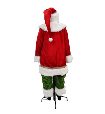 Babbo Natale su Stand con Abito Rosso e Verde H.170 cm