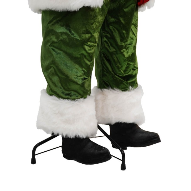 Babbo Natale su Stand con Abito Rosso e Verde H.170 cm