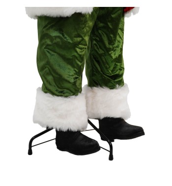 Babbo Natale su Stand con Abito Rosso e Verde H.170 cm