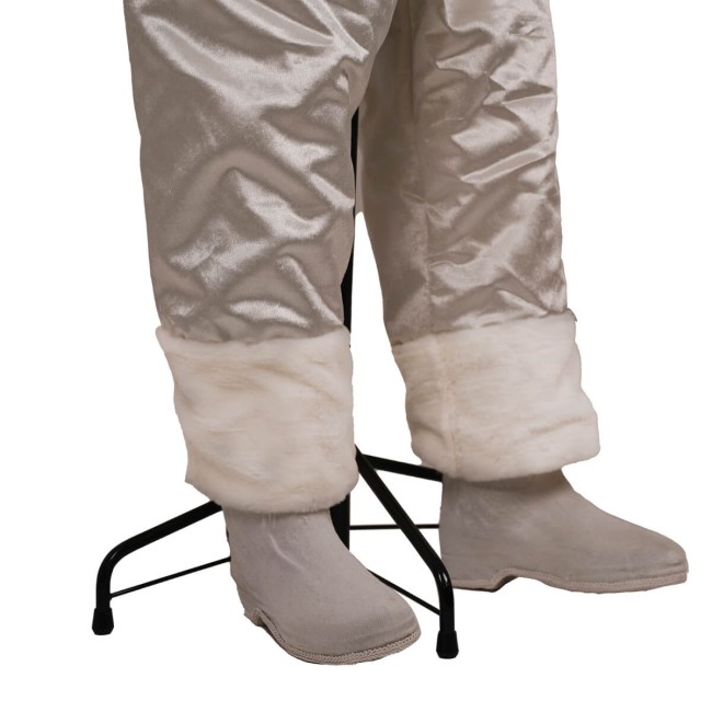 Babbo Natale su Stand con Abito Bianco e Oro H.190 cm
