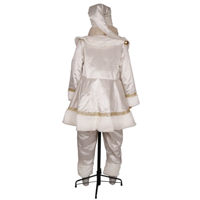 Babbo Natale su Stand con Abito Bianco e Oro H.190 cm