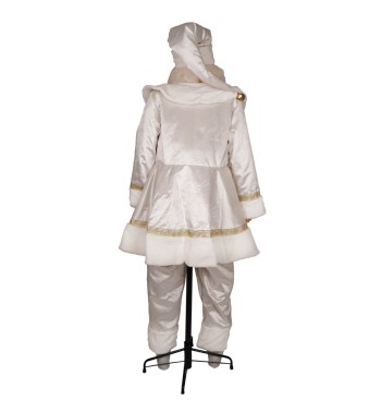Babbo Natale su Stand con Abito Bianco e Oro H.190 cm
