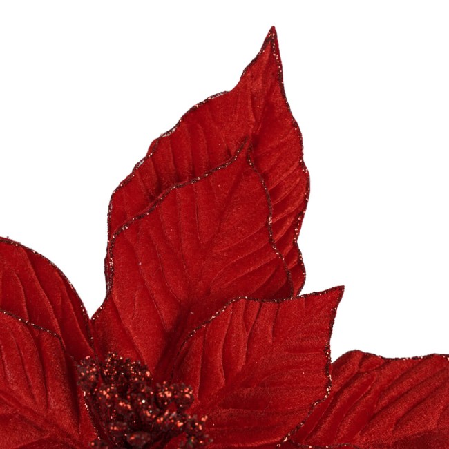 Poinsettia Natalizia in Velluto Rosso 60 cm