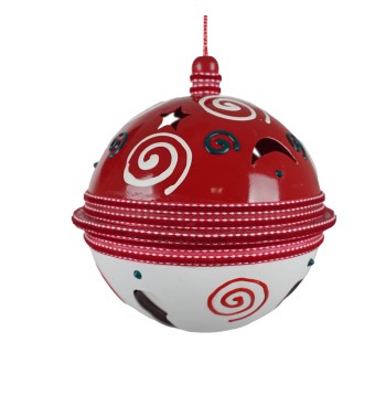 Sfera Natalizia con Campanella D.12 cm 2 Modelli