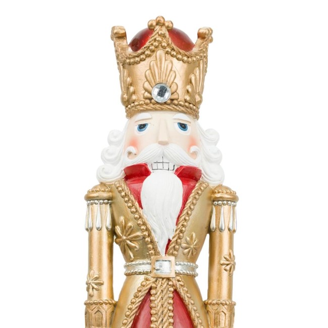 Schiaccianoci Natalizio in Resina con Corona H.46 cm