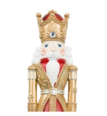 Schiaccianoci Natalizio in Resina con Corona H.46 cm