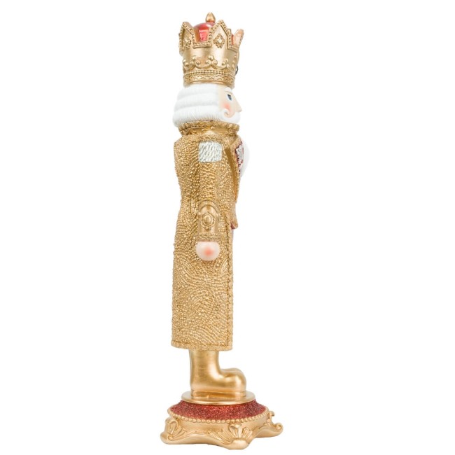 Schiaccianoci Natalizio Oro e Bordeaux con Corona H.46 cm