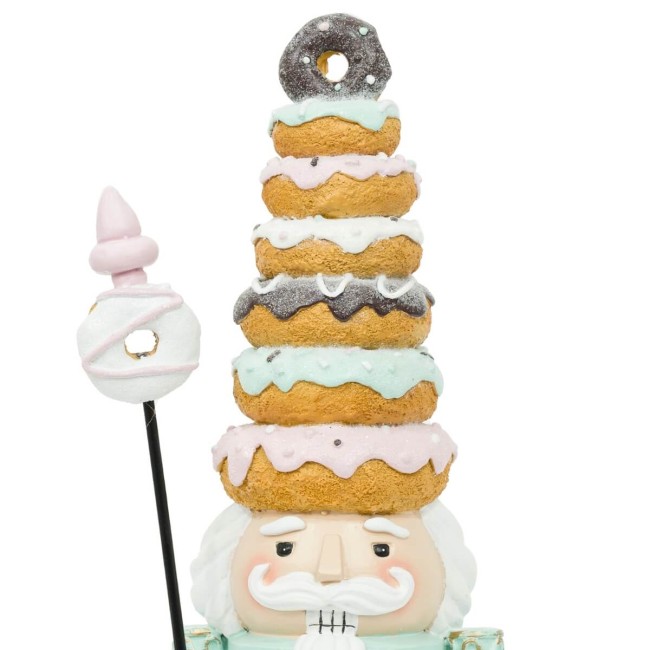 Schiaccianoci Natalizio con Cappello di Ciambelle H.29,5 cm