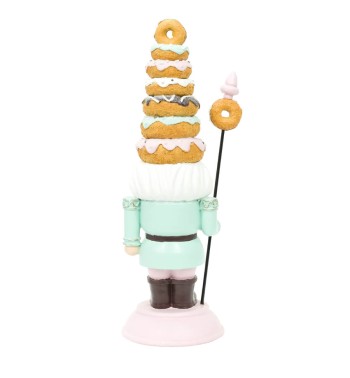 Schiaccianoci Natalizio con Cappello di Ciambelle H.29,5 cm