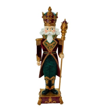 Schiaccianoci di Natale in Resina con Base H.46 cm