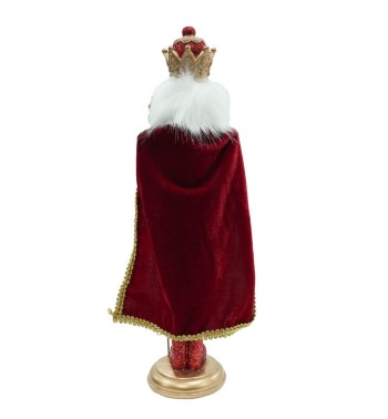 Schiaccianoci di Natale in Resina con Mantello e Scettro H.39 cm