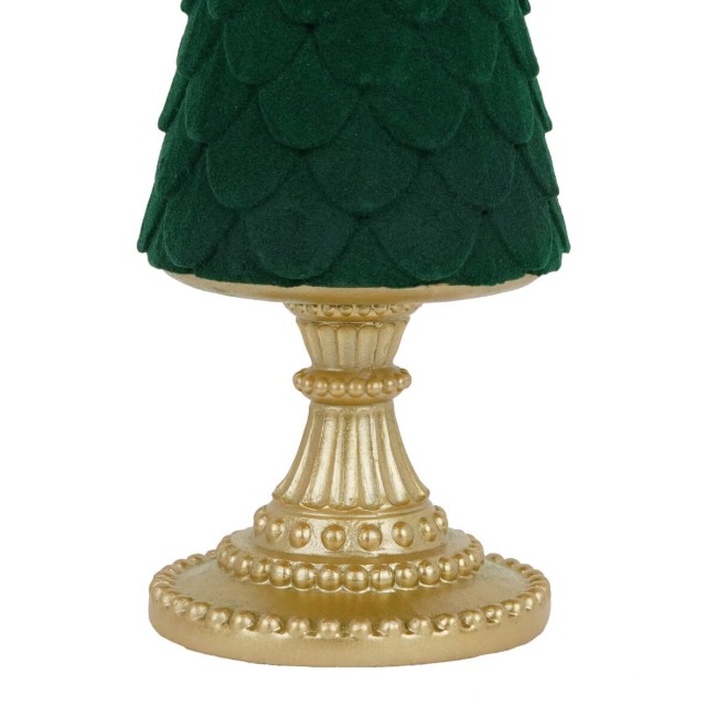 Alberello di Natale in Resina e Velluto Verde H.42 cm