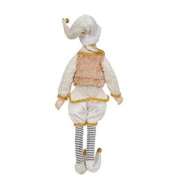 Elfo Natalizio in Velluto Bianco e Oro 2 Miusre