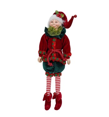 Elfo Natalizio con Abito in Velluto 2 Misure