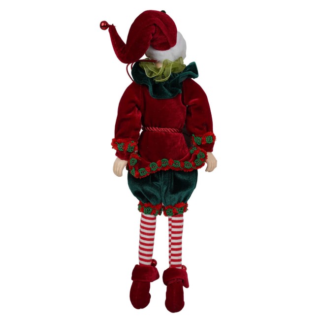 Elfo Natalizio con Abito in Velluto 2 Misure