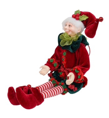 Elfo Natalizio con Abito in Velluto 2 Misure