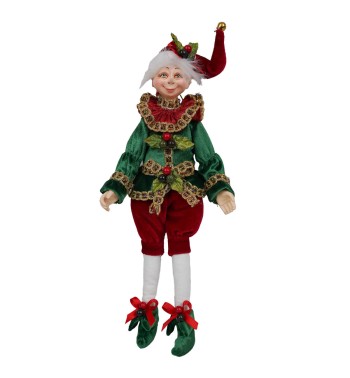 Elfo Natalizio Abito Verde e Bordeaux 2 Misure