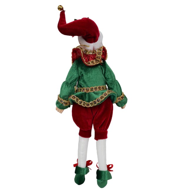 Elfo Natalizio Abito Verde e Bordeaux 2 Misure