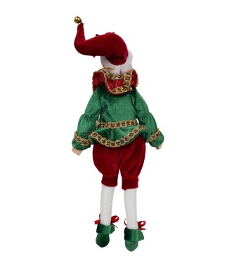 Elfo Natalizio Abito Verde e Bordeaux 2 Misure