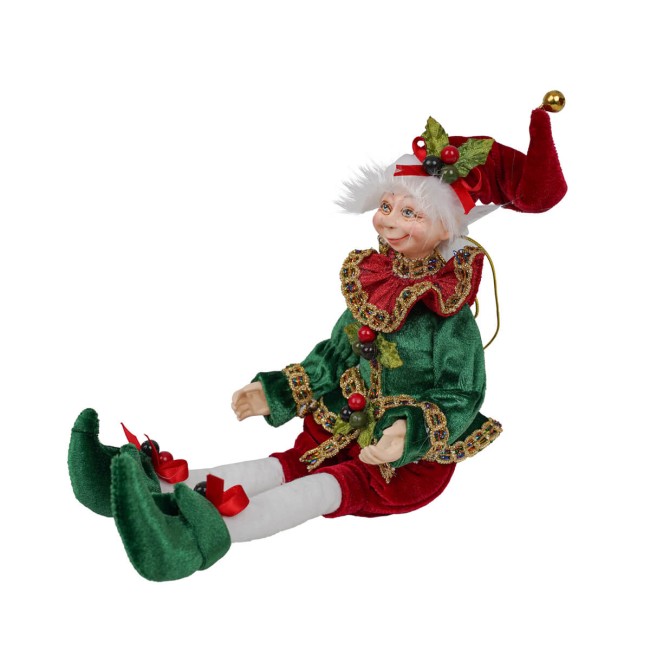 Elfo Natalizio Abito Verde e Bordeaux 2 Misure