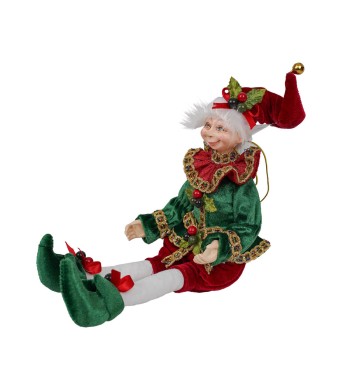 Elfo Natalizio Abito Verde e Bordeaux 2 Misure