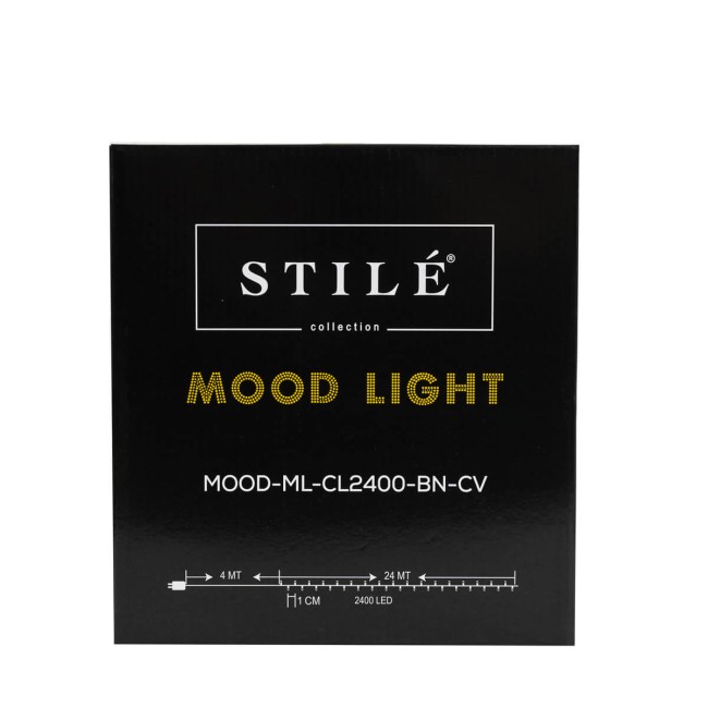 Catena Luminosa Cluster 2400 Microled Bianco Naturale Cavo verde 24 metri