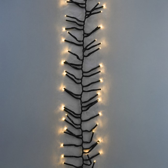 Catena Luminosa Cluster 2400 Microled Bianco Naturale Cavo verde 24 metri