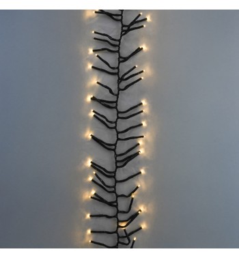 Catena Luminosa Cluster 2400 Microled Bianco Naturale Cavo verde 24 metri