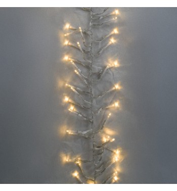 Catena Luminosa Cluster con 2400 Microled Bianco Naturale – Cavo Trasparente 24 metri