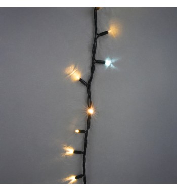 Catena Luminosa Professionale 135 Led Bianco Naturale + 15 Flash| Cavo Verde 10 Metri Connettibile| Uso Esterno IP67