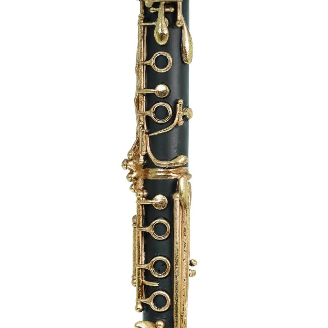 Lampada Clarinetto in Resina Nero e Oro H.76 cm