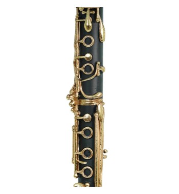 Lampada Clarinetto in Resina Nero e Oro H.76 cm